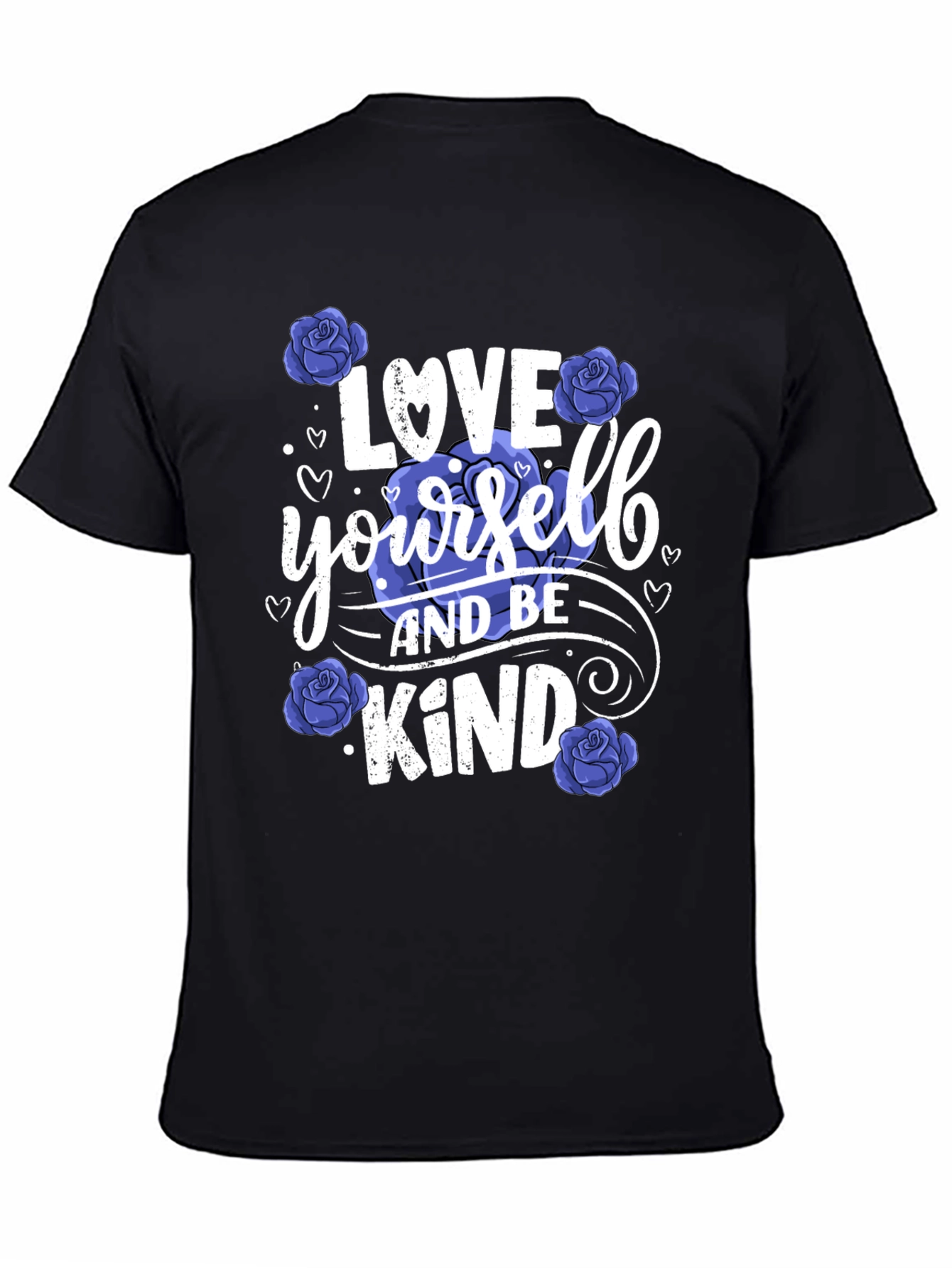 Black Love Yourself & Be Kind Graphic Tee - Floral Design view 4