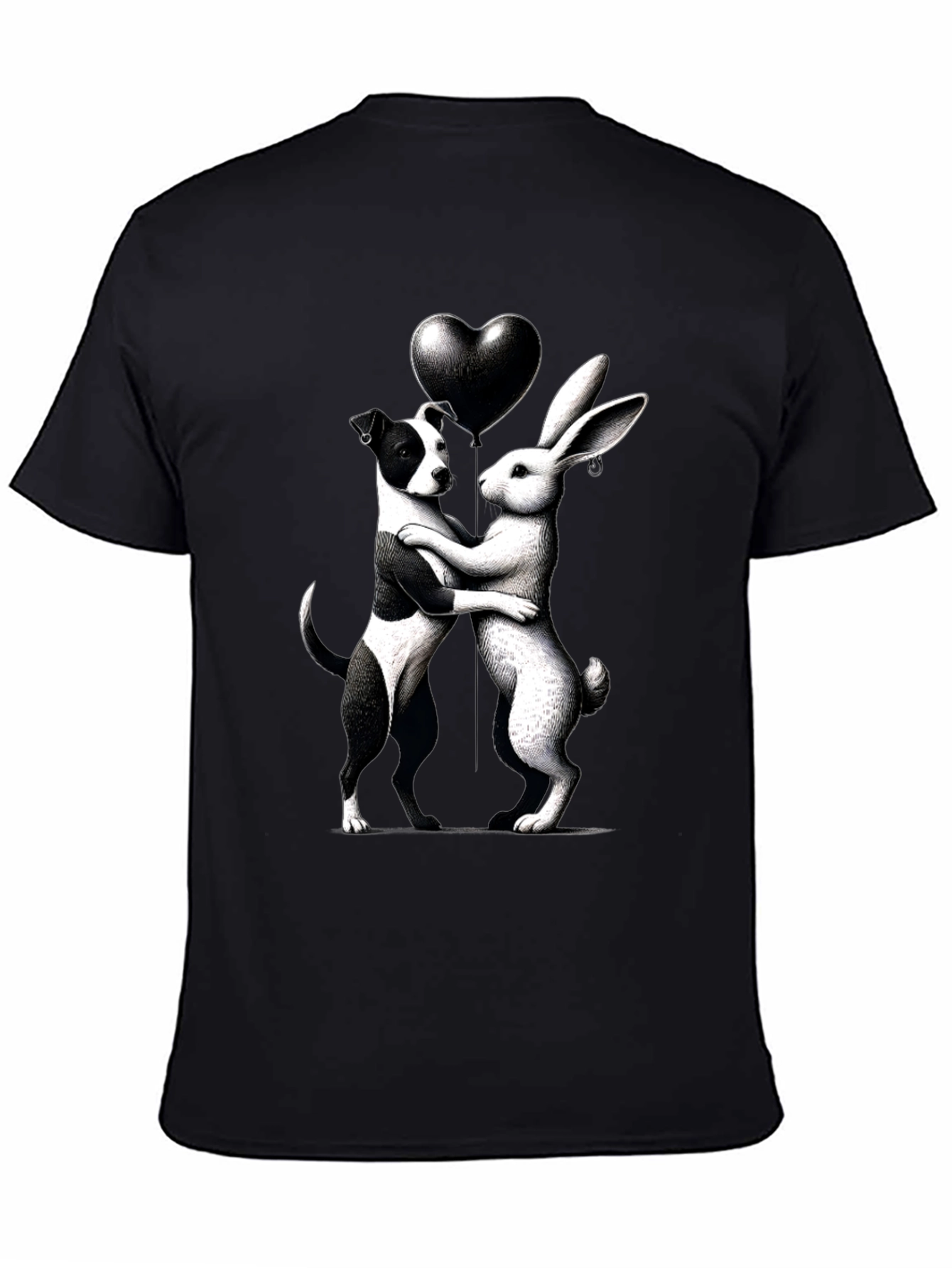 Black Dog & Rabbit Heart Graphic Tee view 4