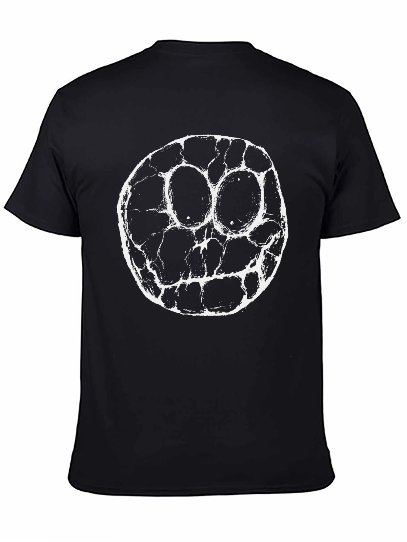 Black Cracked Face Graphic Tee - Black Cotton Blend view 4
