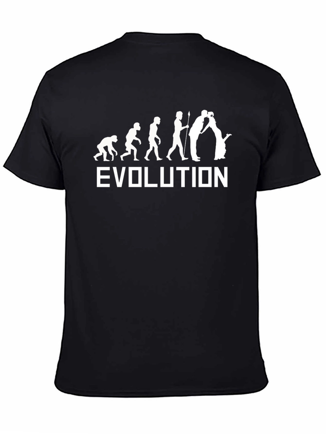 Black Evolution Wedding T-Shirt - Black Cotton Tee view 4