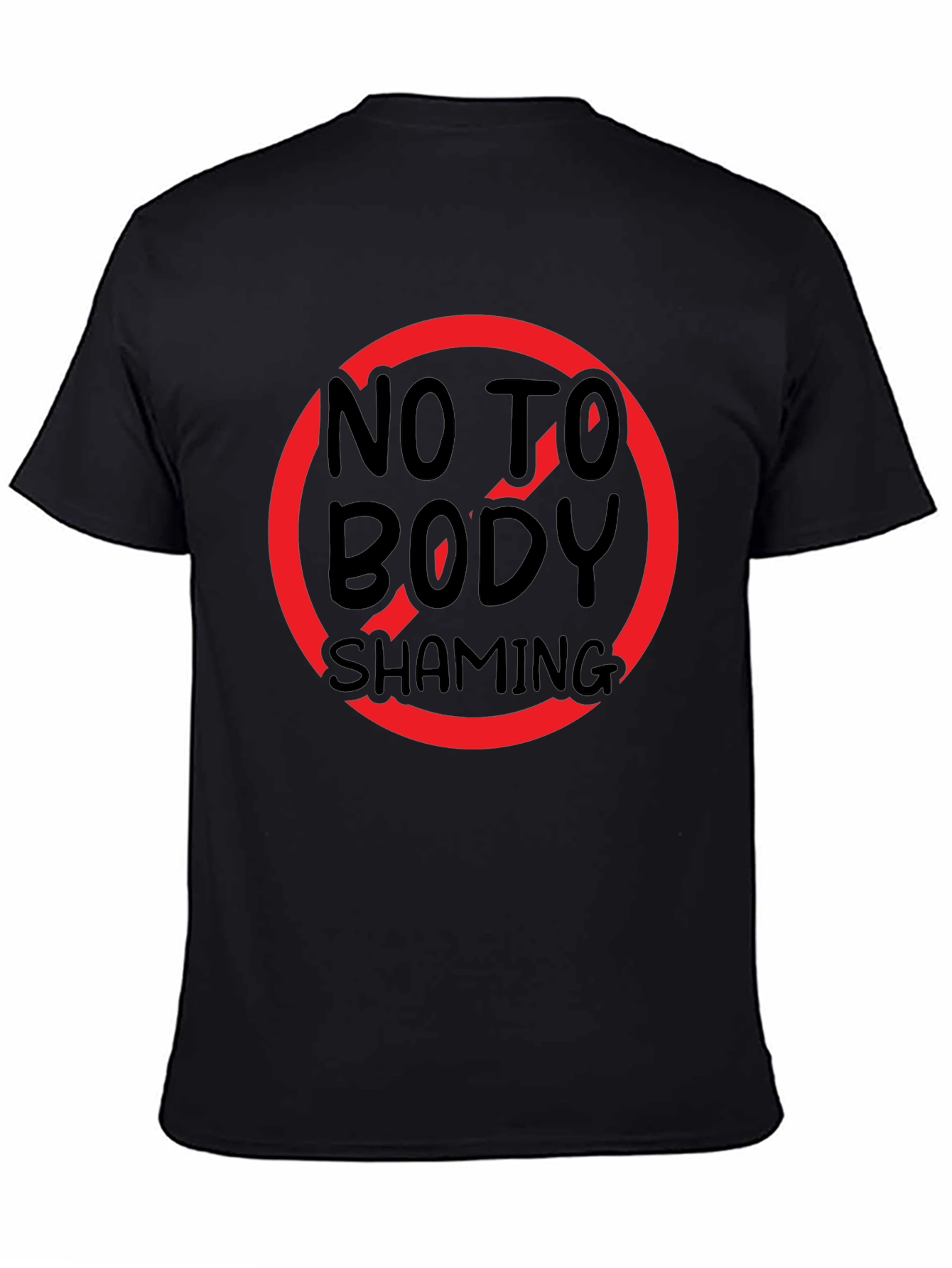 Black No Body Shaming T-Shirt: Black, Graphic Tee view 4