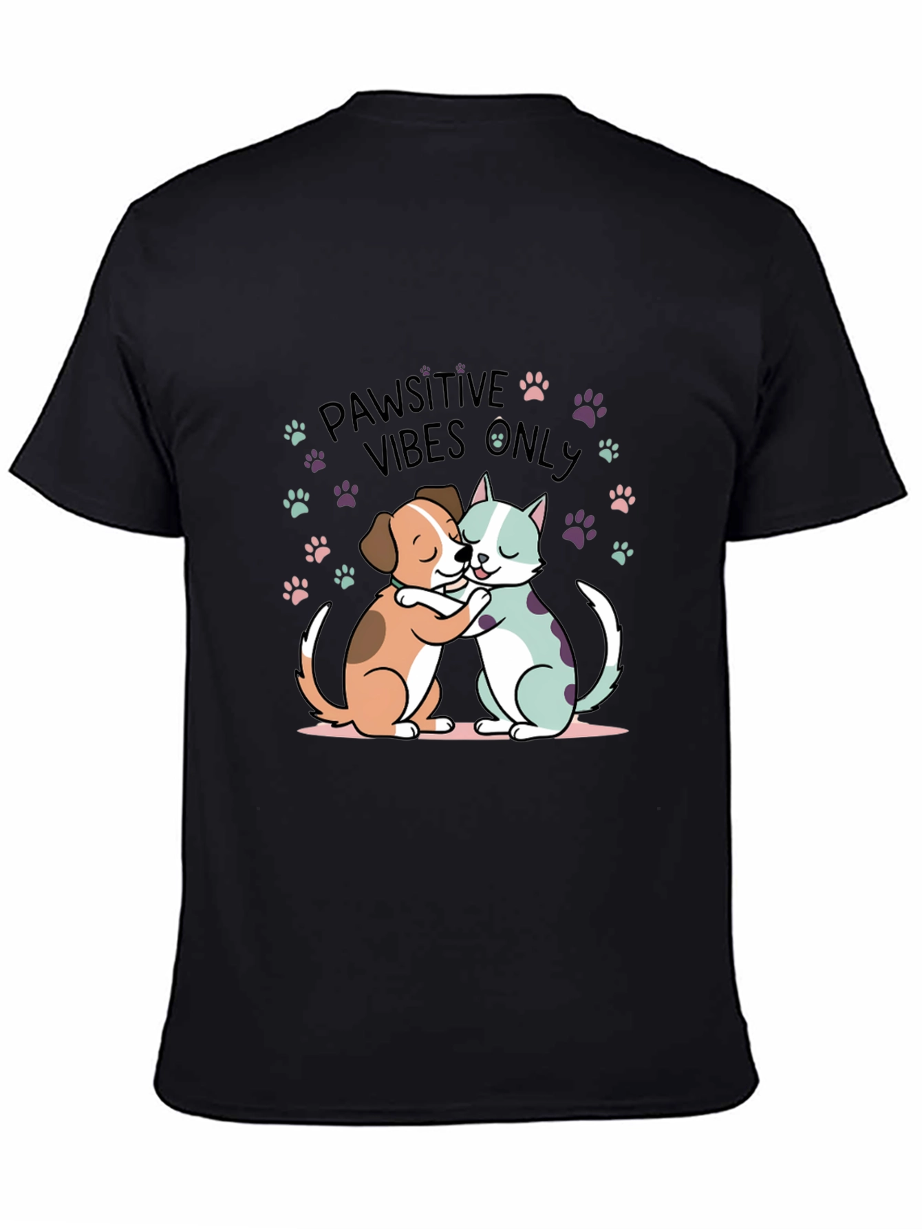 Black Pawsitive Vibes Only Graphic Tee view 4