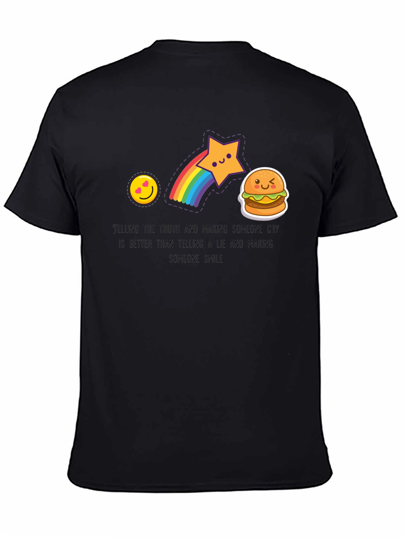 Black Emoji Graphic Tee - Telling the Truth view 4