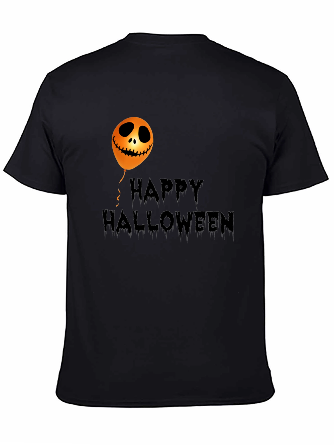 Black Happy Halloween Graphic T-Shirt - Spooky Season Apparel view 4