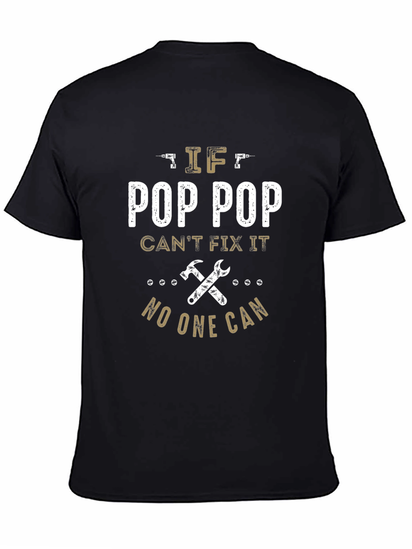 Black Pop Pop Can Fix It T-Shirt view 4