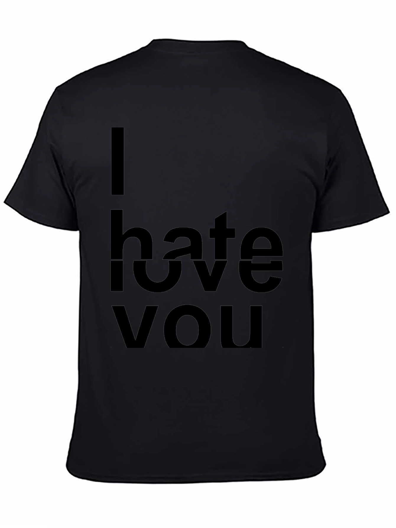 Black I Hate Love You Graphic T-Shirt - Black view 4