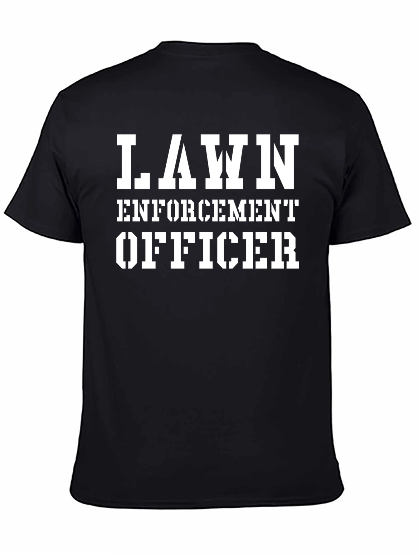 Black Lawn Enforcement Officer Graphic Tee view 4
