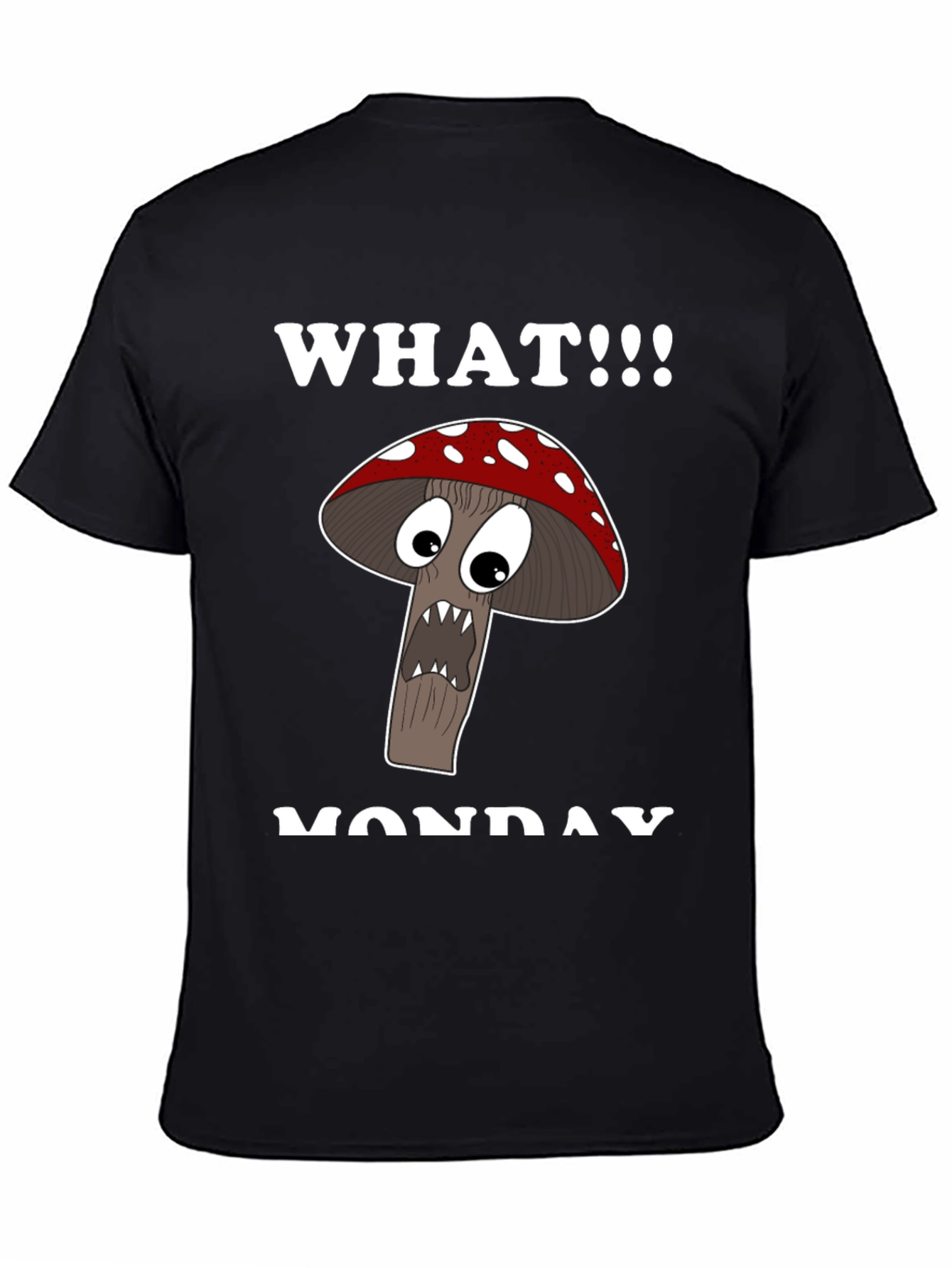 Black Funny Mushroom Monday T-Shirt view 4