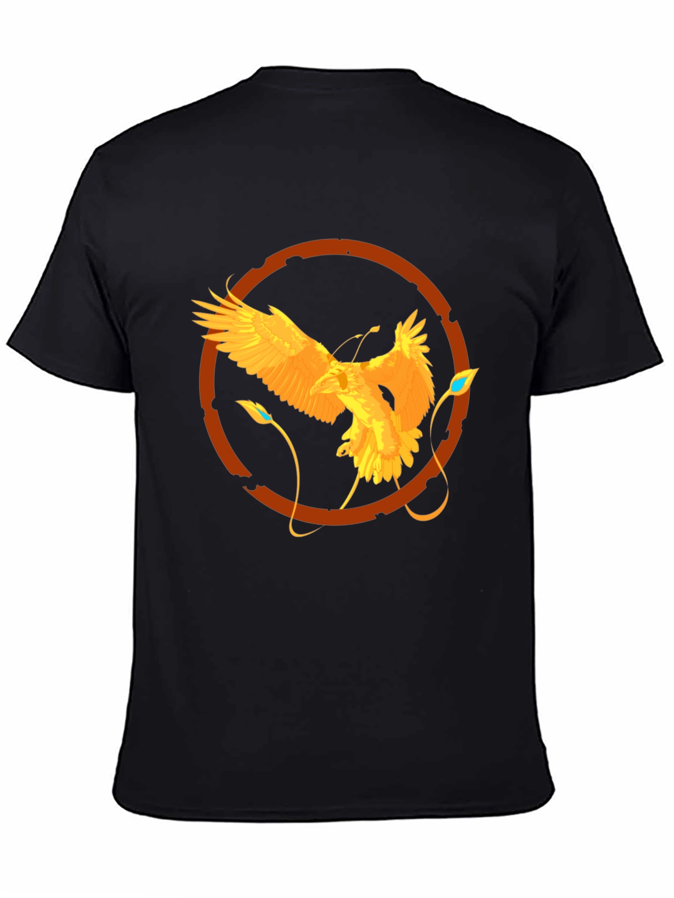 Black Raven Circle Graphic Tee - Stylish Men's Black T-Shirt view 4