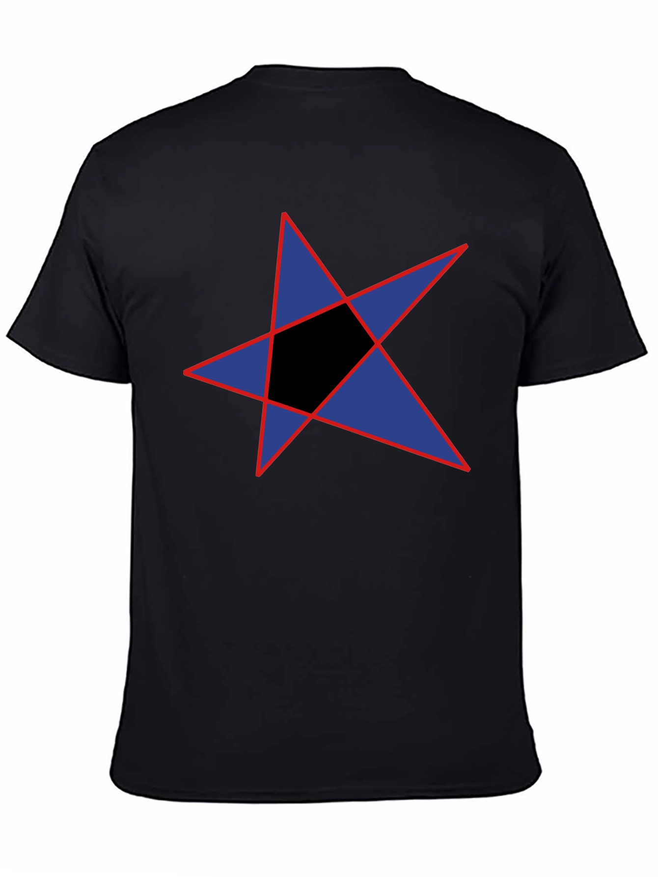 Black Abstract Star Graphic Black T-Shirt view 4