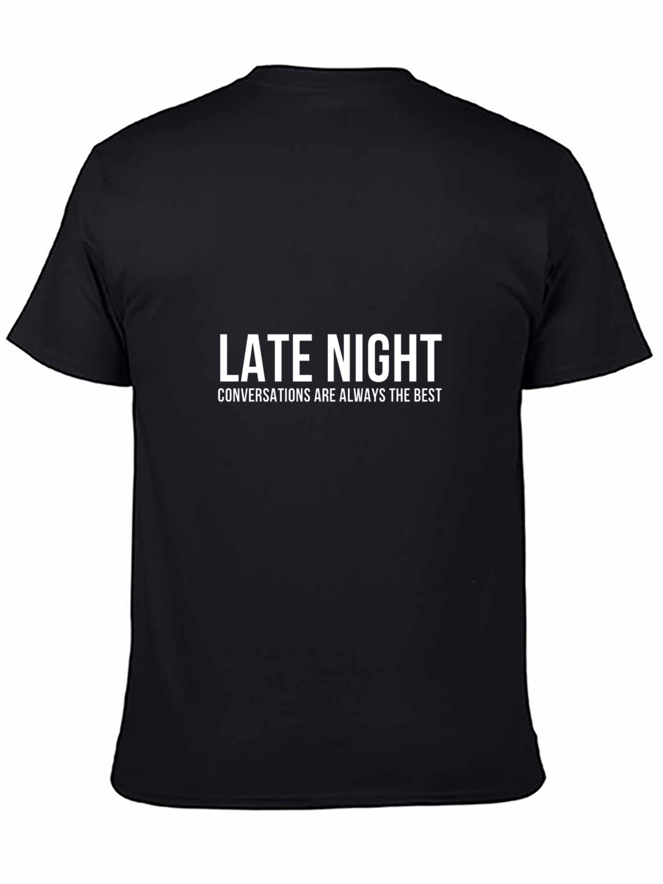 Black Late Night Conversations T-Shirt - Soft Cotton Blend view 4