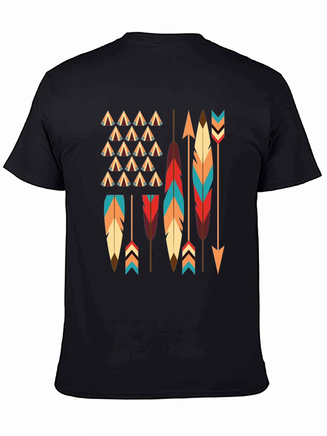 Native American Arrows & Feathers Graphic T-Shirt - 4