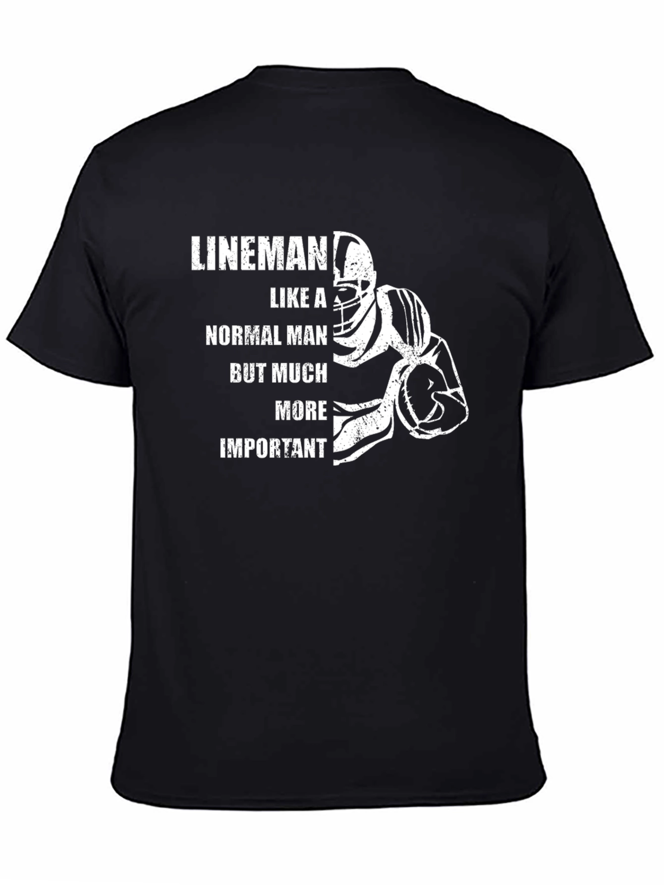 Black Lineman Graphic Tee - Football Fan Apparel view 4