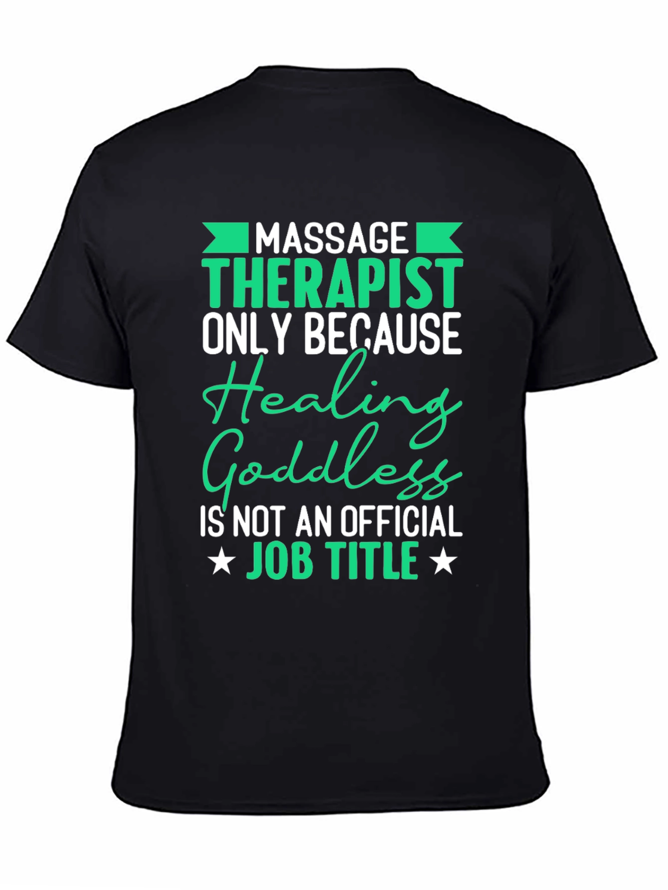 Black Massage Therapist Graphic T-Shirt view 4