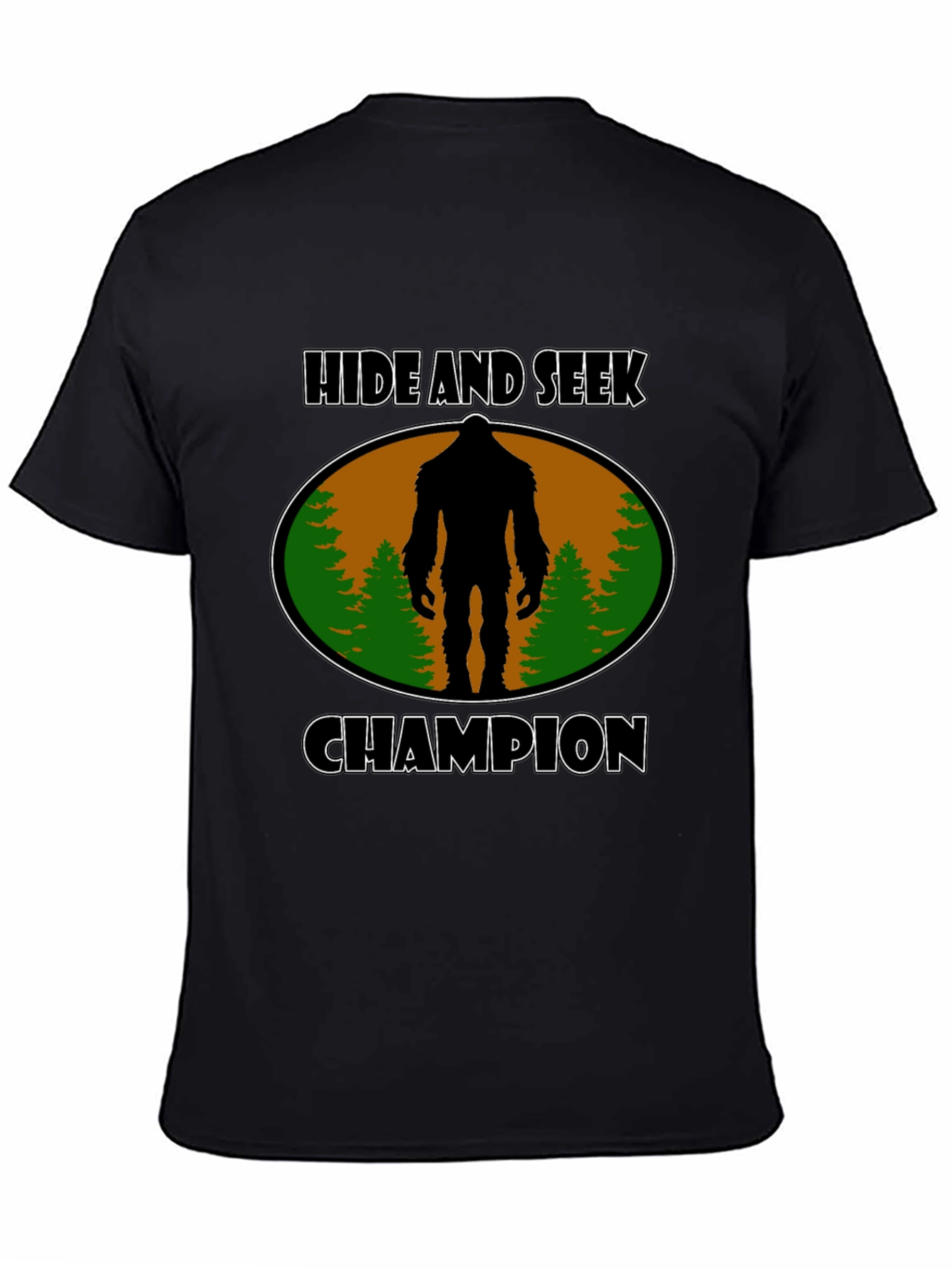 Black Hide and Seek Champion Bigfoot T-Shirt view 4