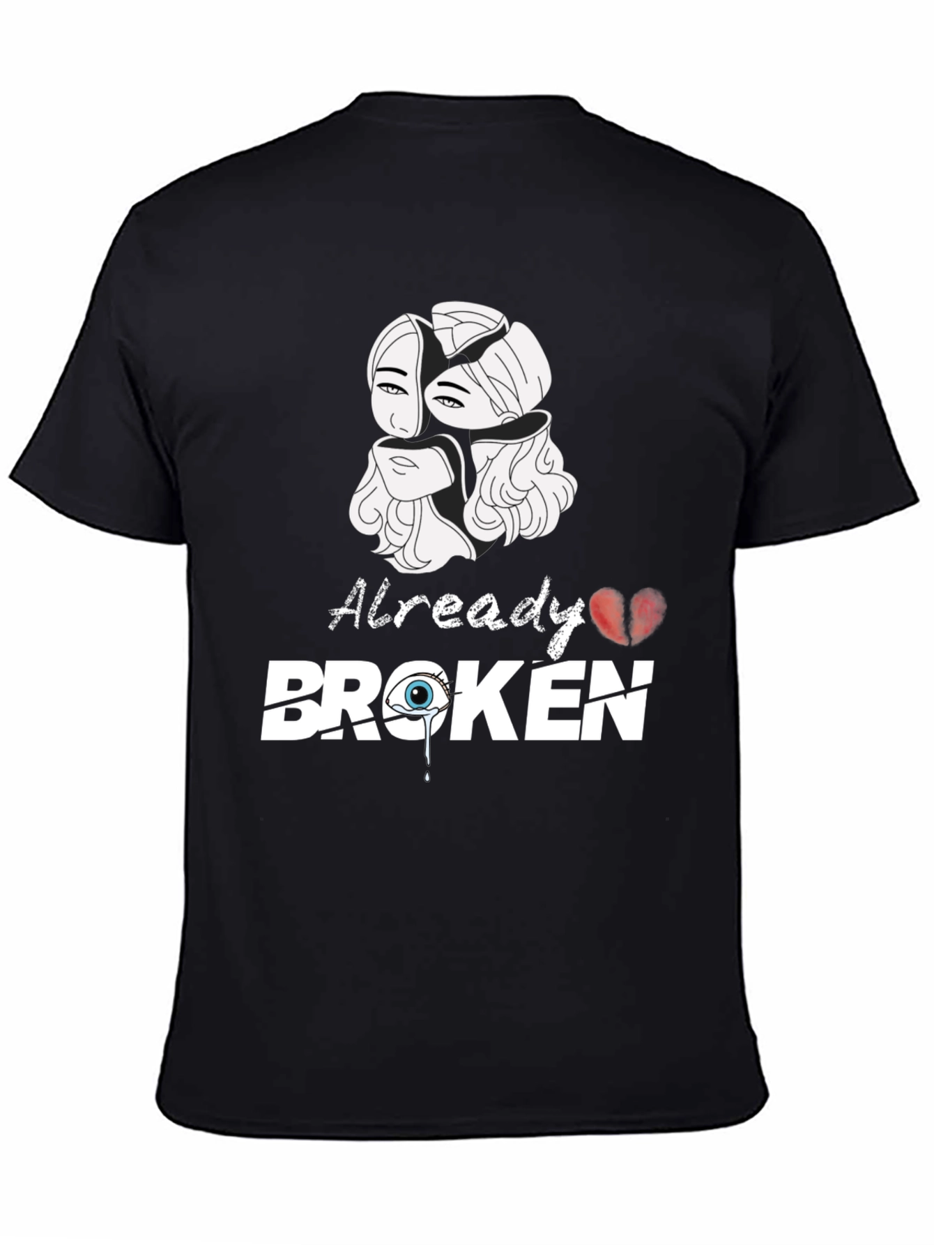 Black Already Broken Graphic Tee view 4