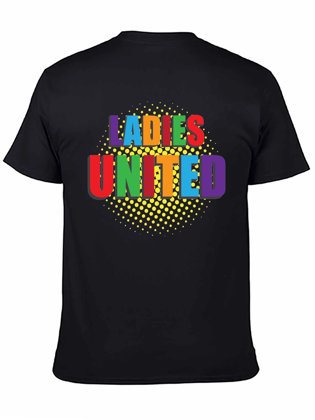 Black Ladies United Graphic T-Shirt - Black Crew Neck Tee view 4