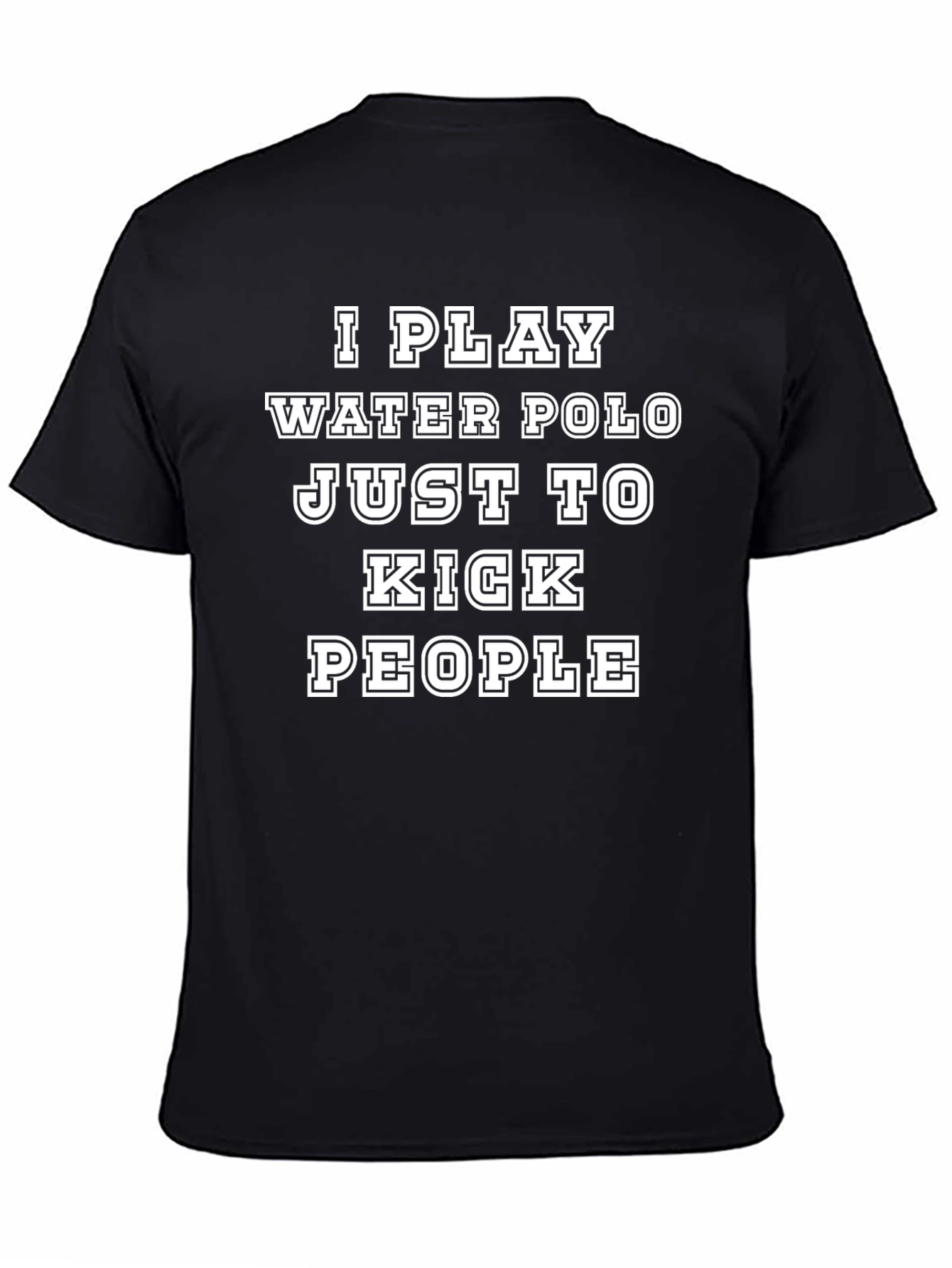 Black Water Polo Kick People Black Cotton T-Shirt view 4