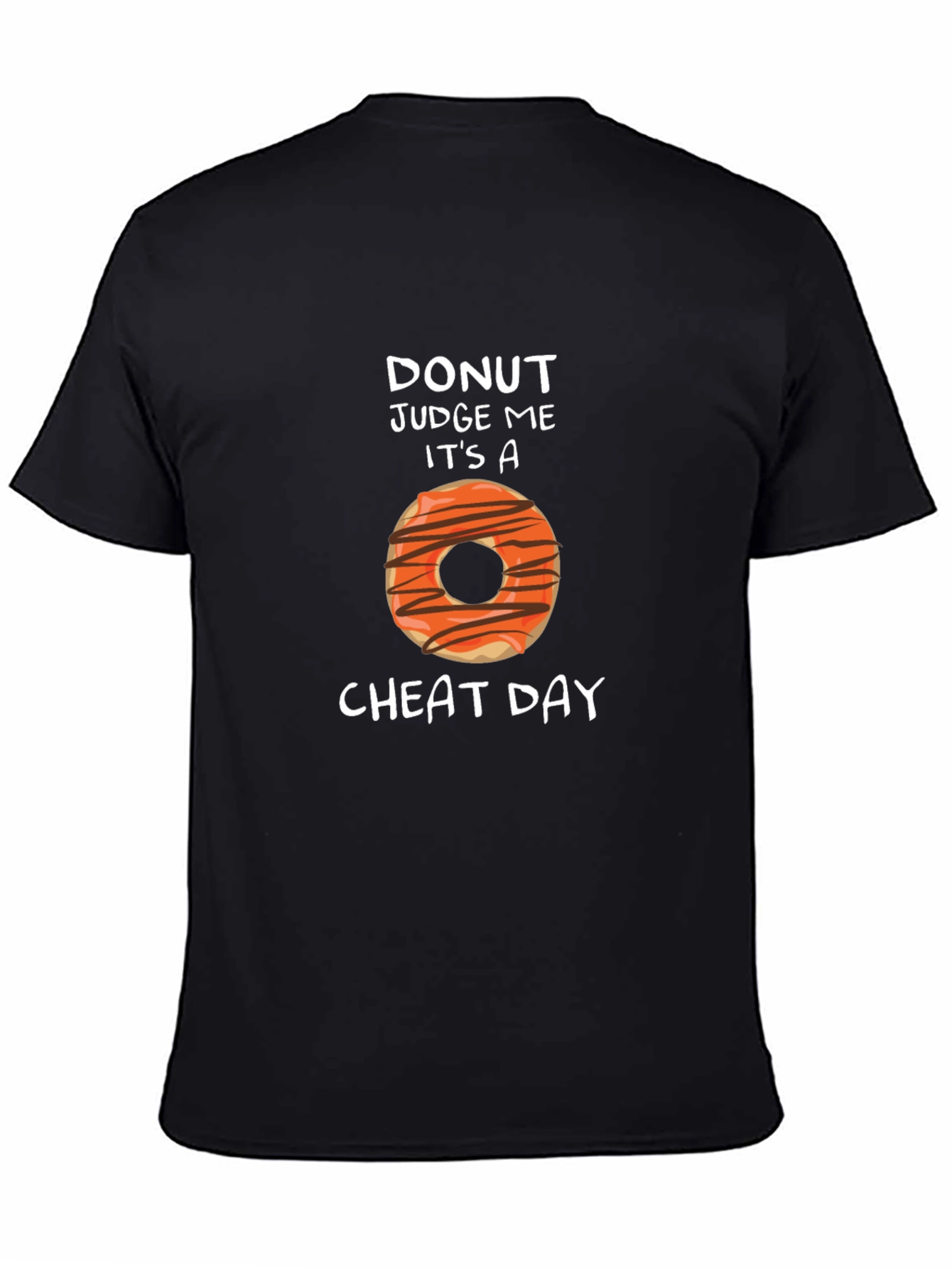 Black Donut Judge Me Black T-Shirt - Funny Cheat Day Tee view 4