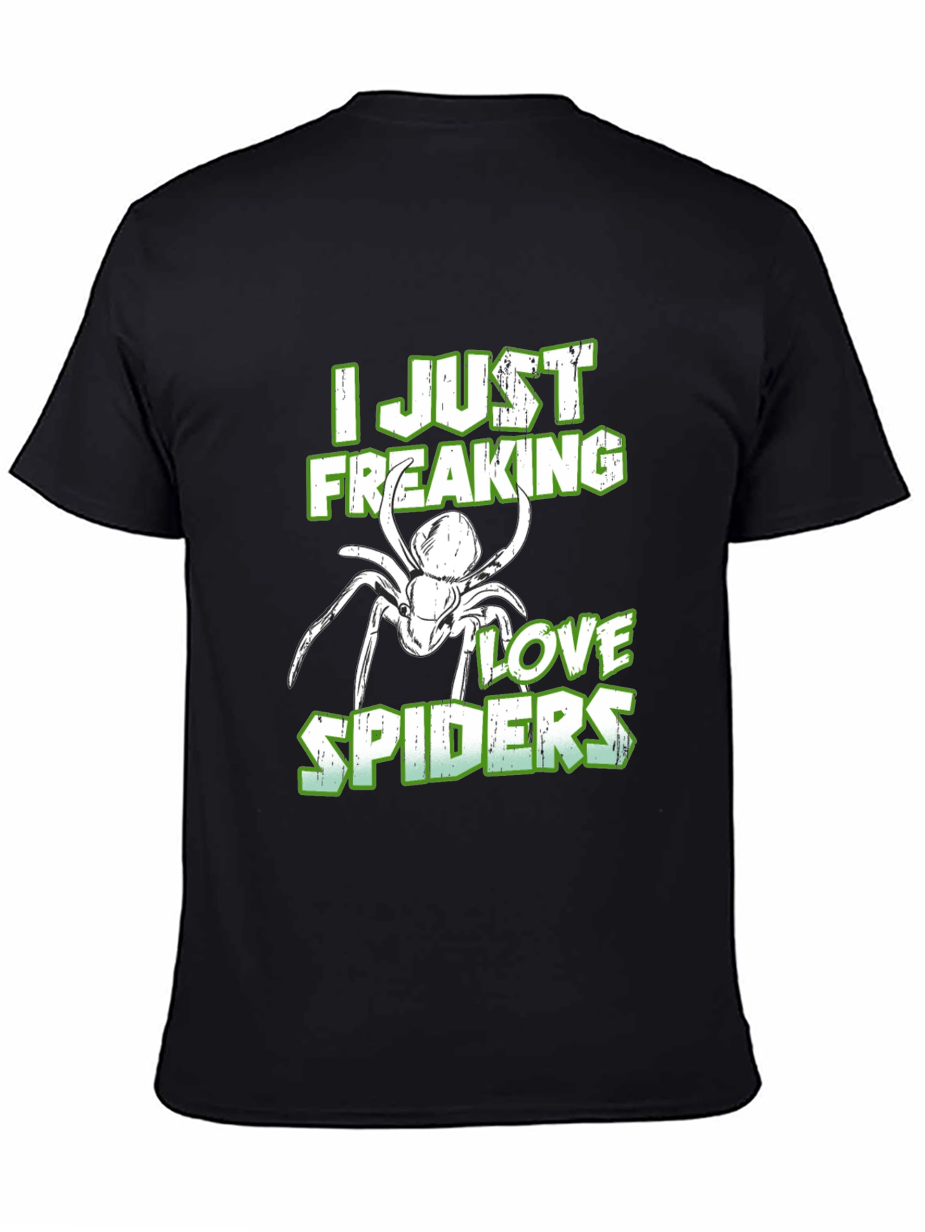 Black I Just Freaking Love Spiders T-Shirt view 4