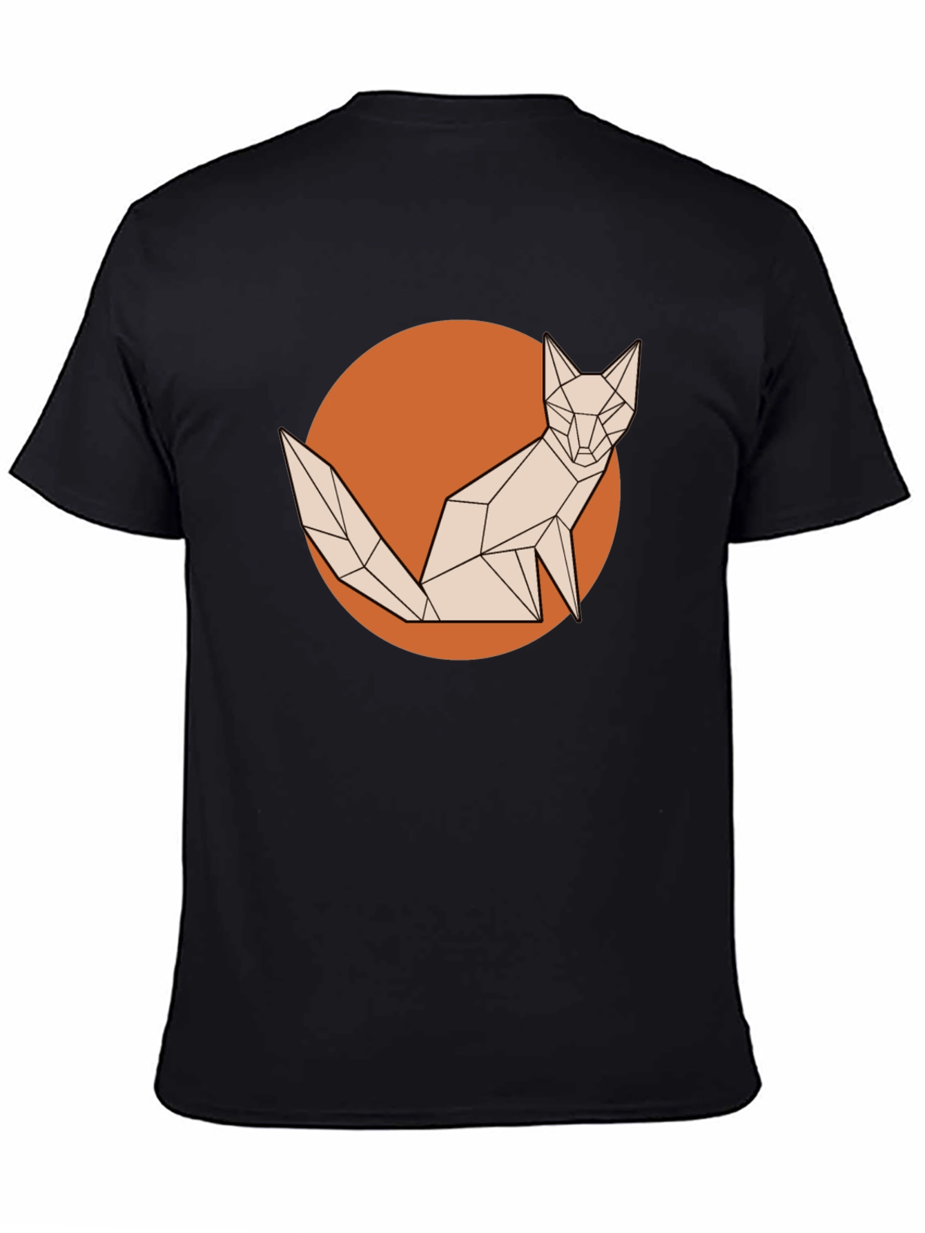 Black Geometric Fox Graphic Tee - Stylish Men's T-Shirt view 4