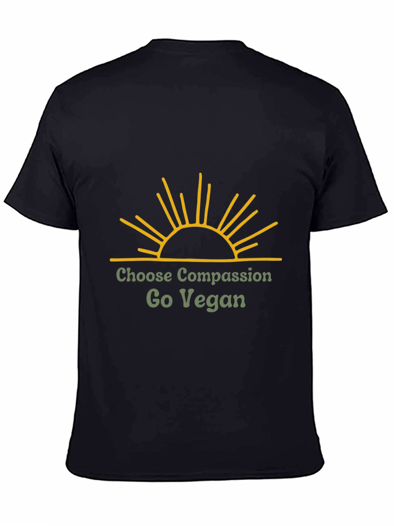 Black Vegan Compassion Tee - Unisex Graphic T-Shirt view 4
