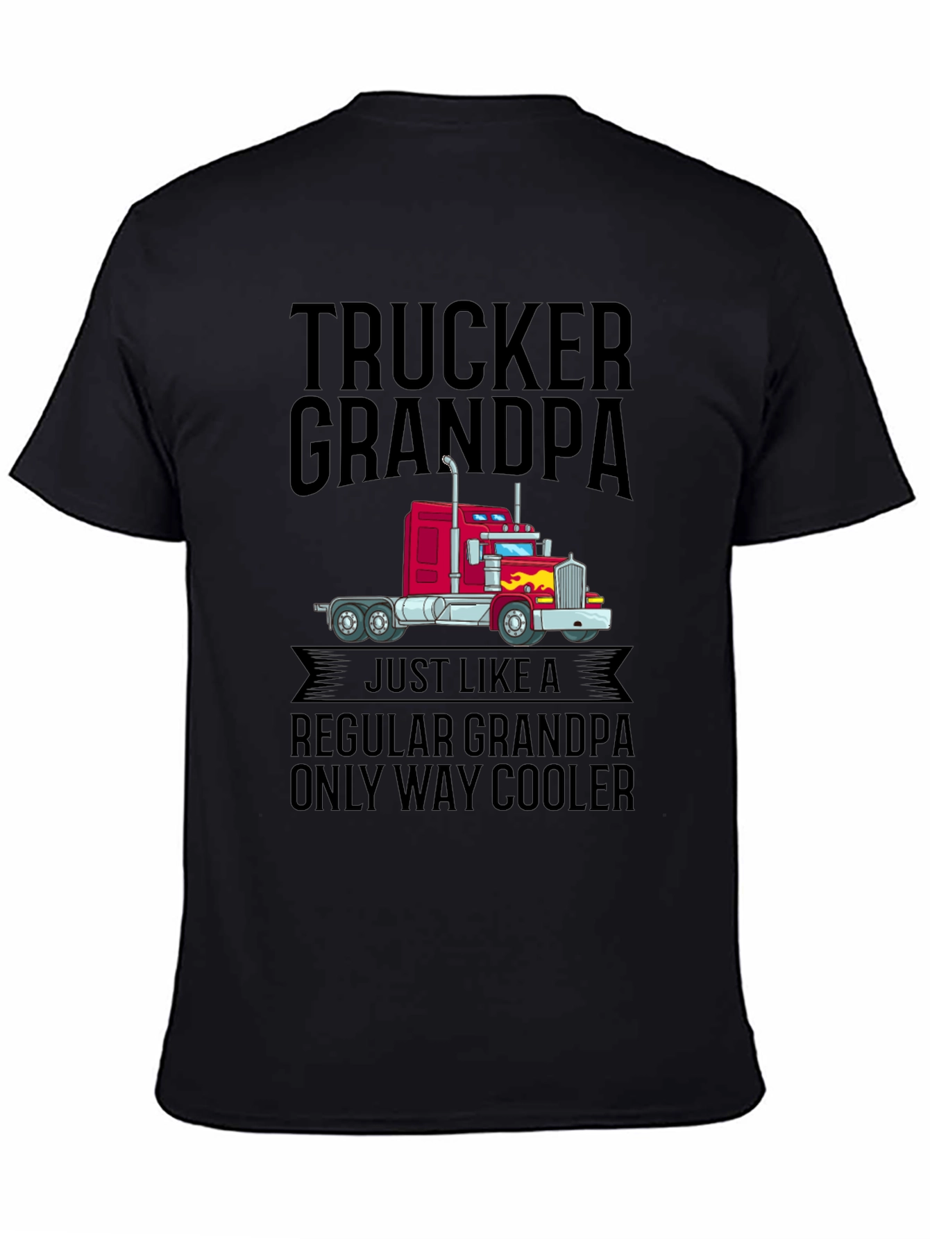 Black Trucker Grandpa T-Shirt - Way Cooler Than Regular Grandpas view 4