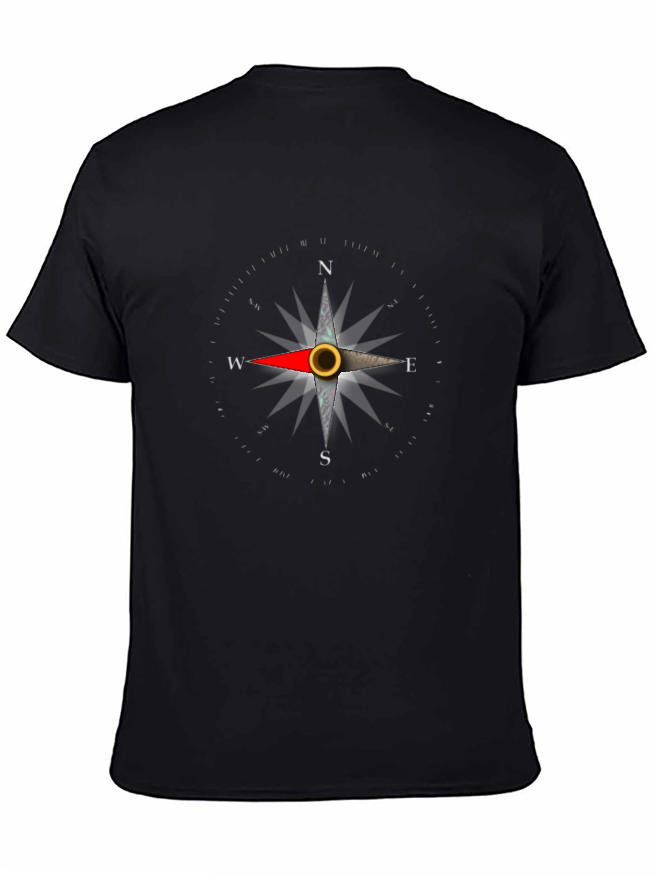Black Compass Rose Graphic Tee - Classic Black view 4