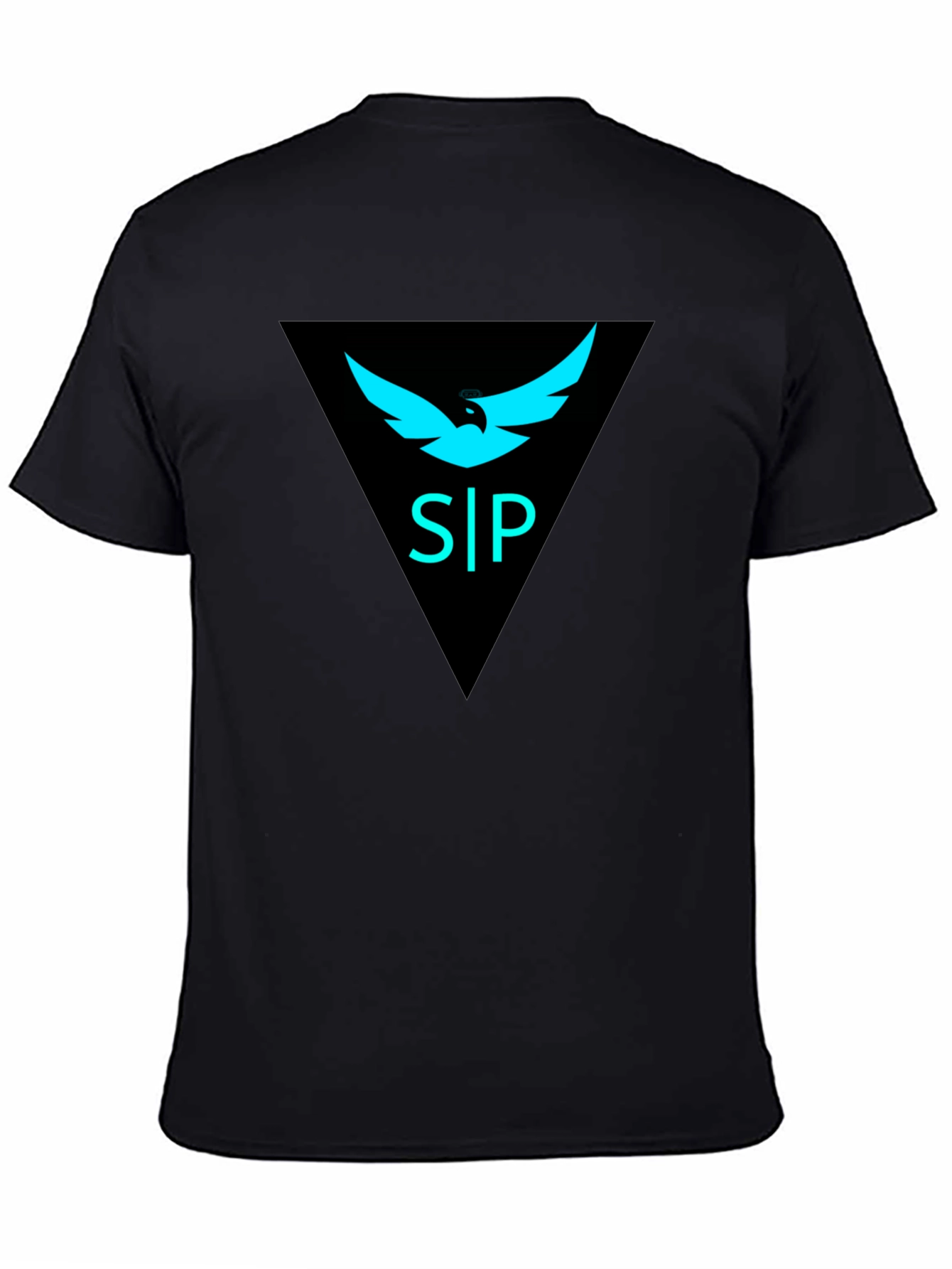 Black Black T-Shirt with Abstract Graphic Design view 4