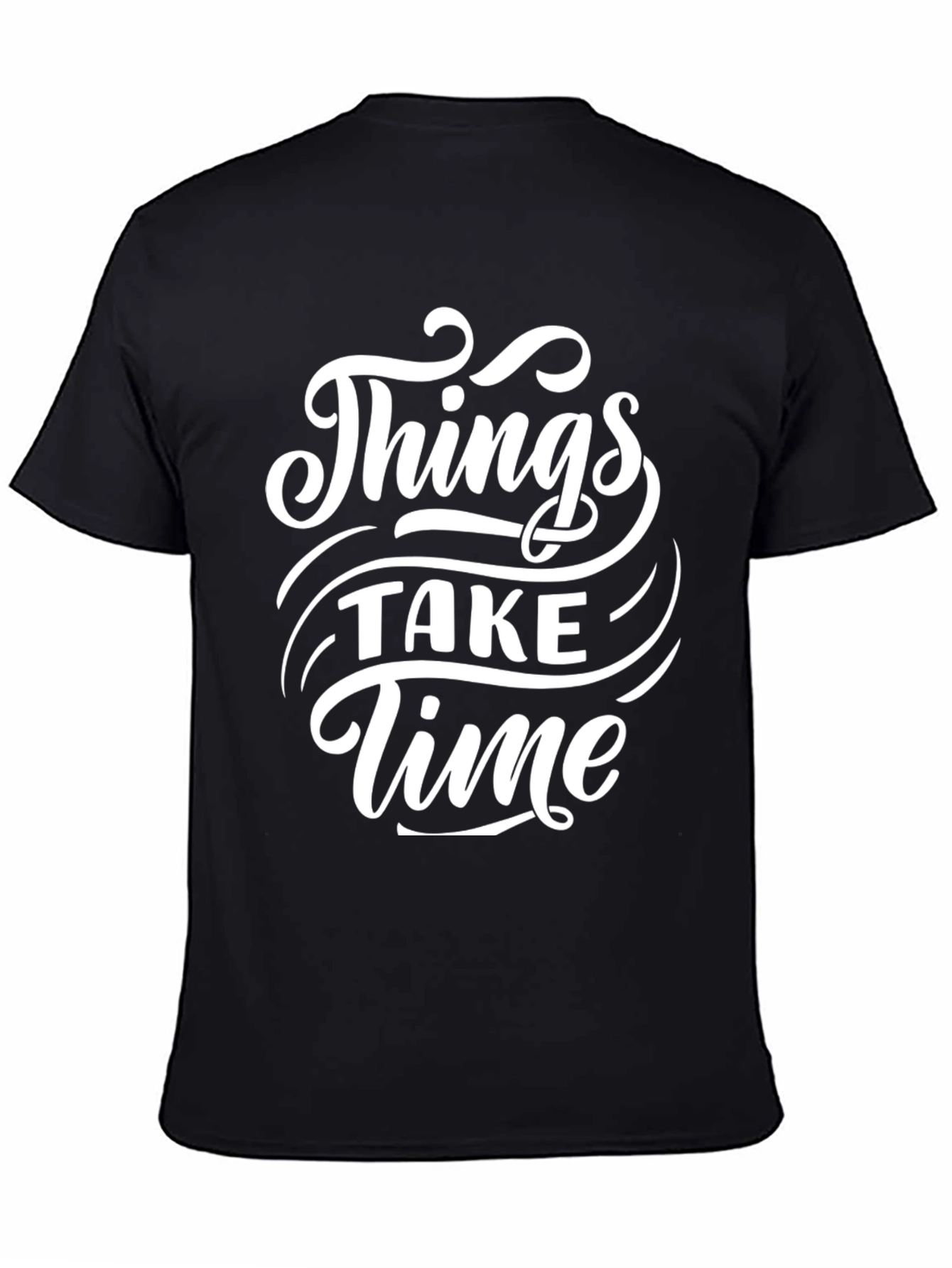 Black Things Take Time Graphic Black T-Shirt view 4
