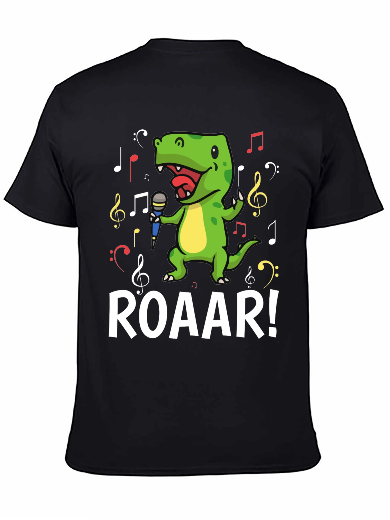 Black Dino Singer T-Shirt - Roar! view 4