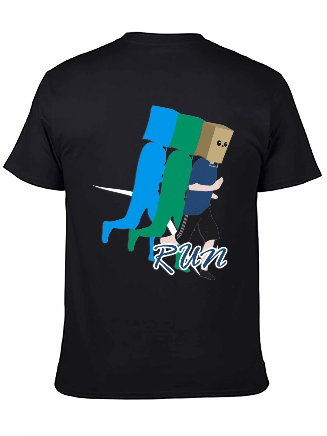 Black Run! Graphic Print T-Shirt - Stylish Casual Wear view 4