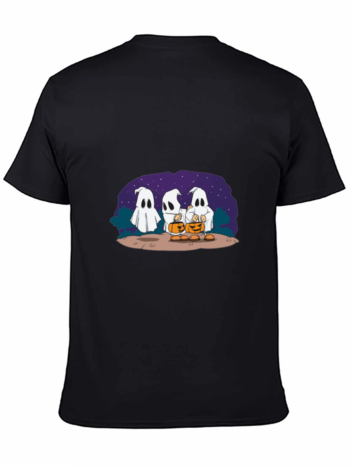 Black Halloween Ghost T-Shirt view 4