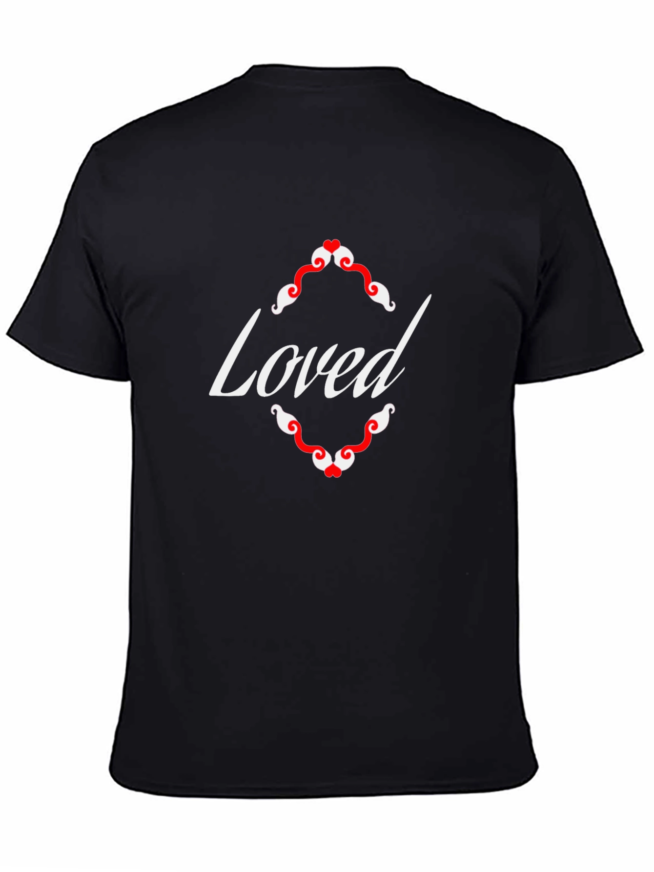 Black Loved Graphic Tee - Black Cotton T-Shirt view 4