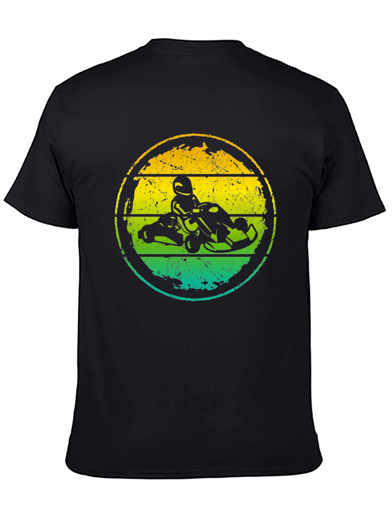 Black Retro Go-Kart Racing Graphic Tee view 4