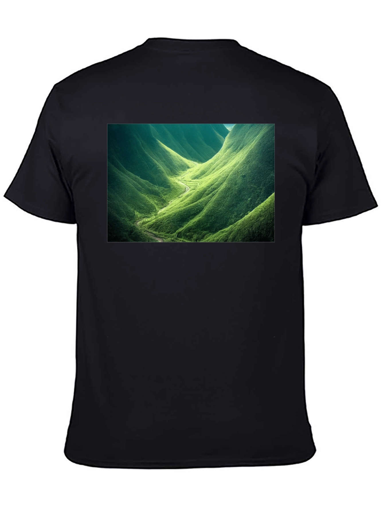Black Nature Valley Graphic Tee - Black Cotton Comfort view 4