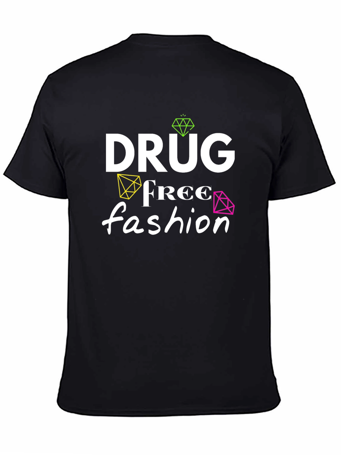 Black Drug Free Fashion T-Shirt view 4