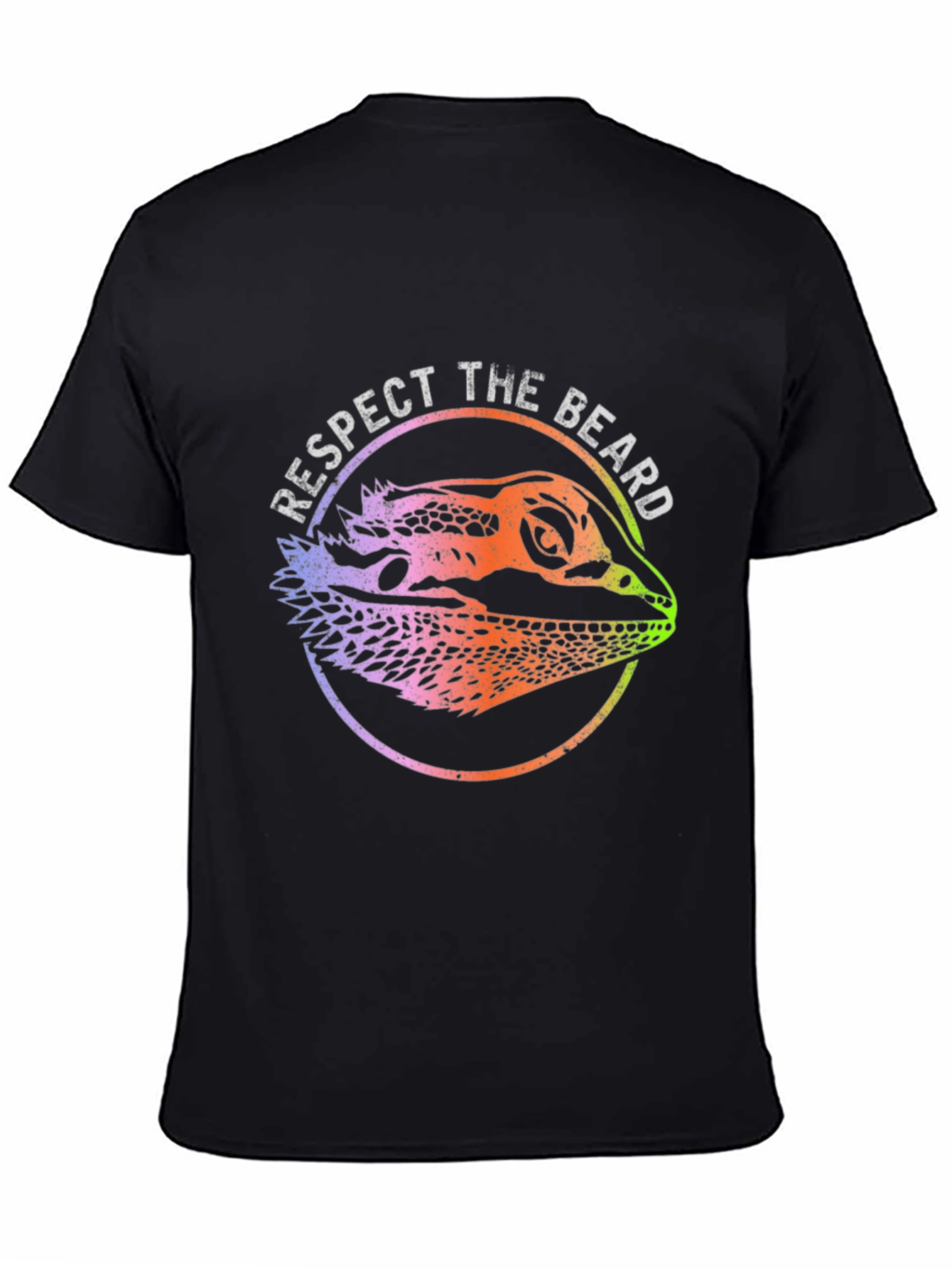 Black Respect the Beard Bearded Dragon Graphic Tee view 4