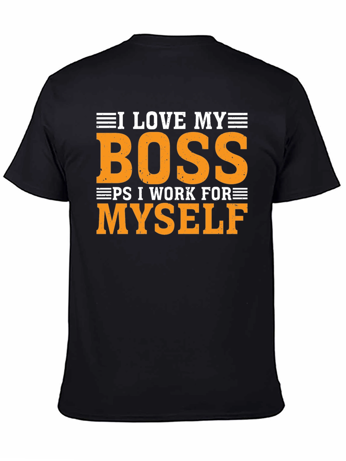 Black I Love My Boss Funny T-Shirt view 4