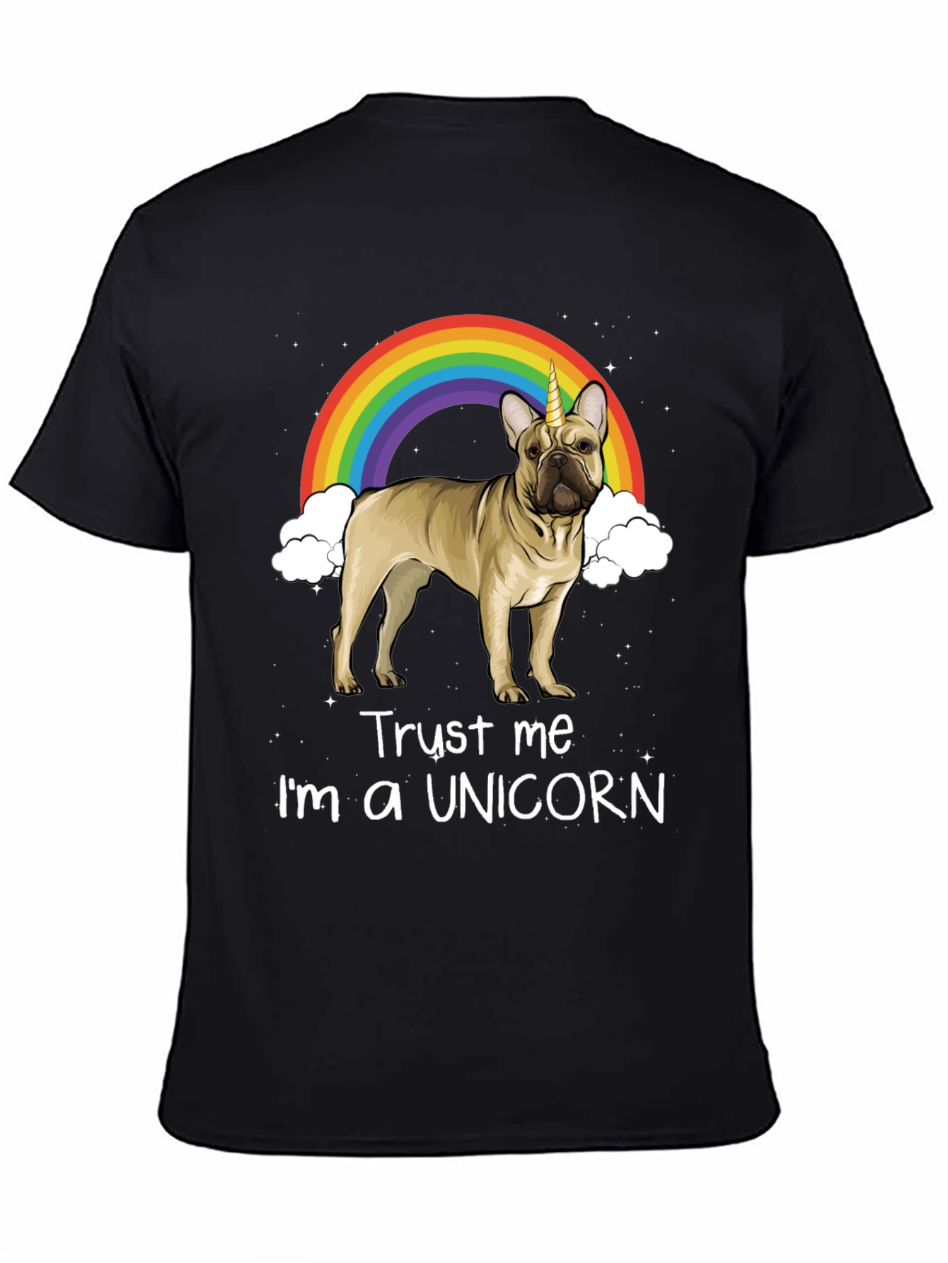 Black Unicorn French Bulldog Graphic Tee view 4