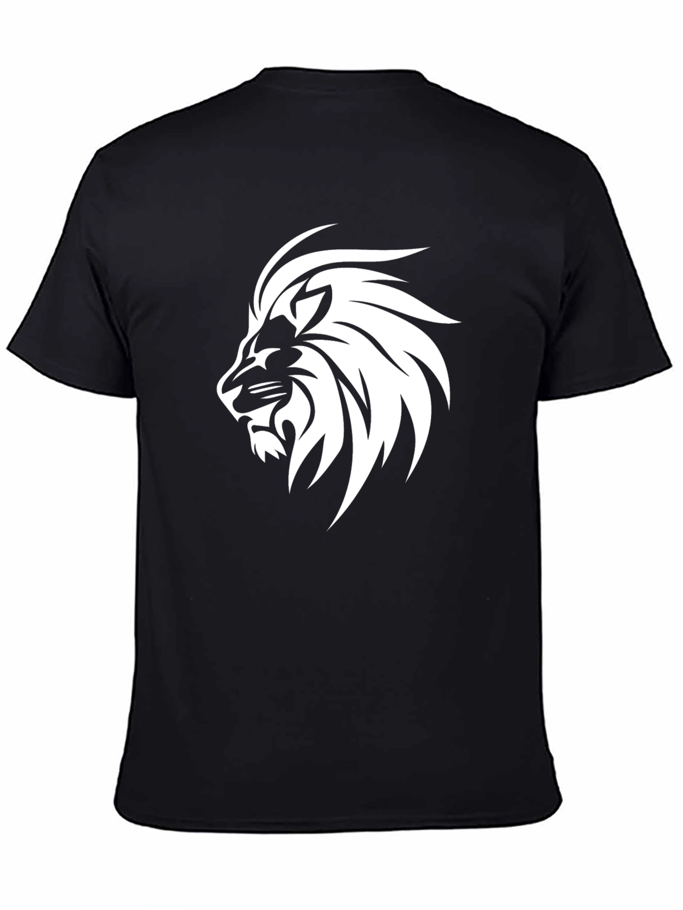 Black Bold Lion Graphic Tee - Black Cotton Blend view 4