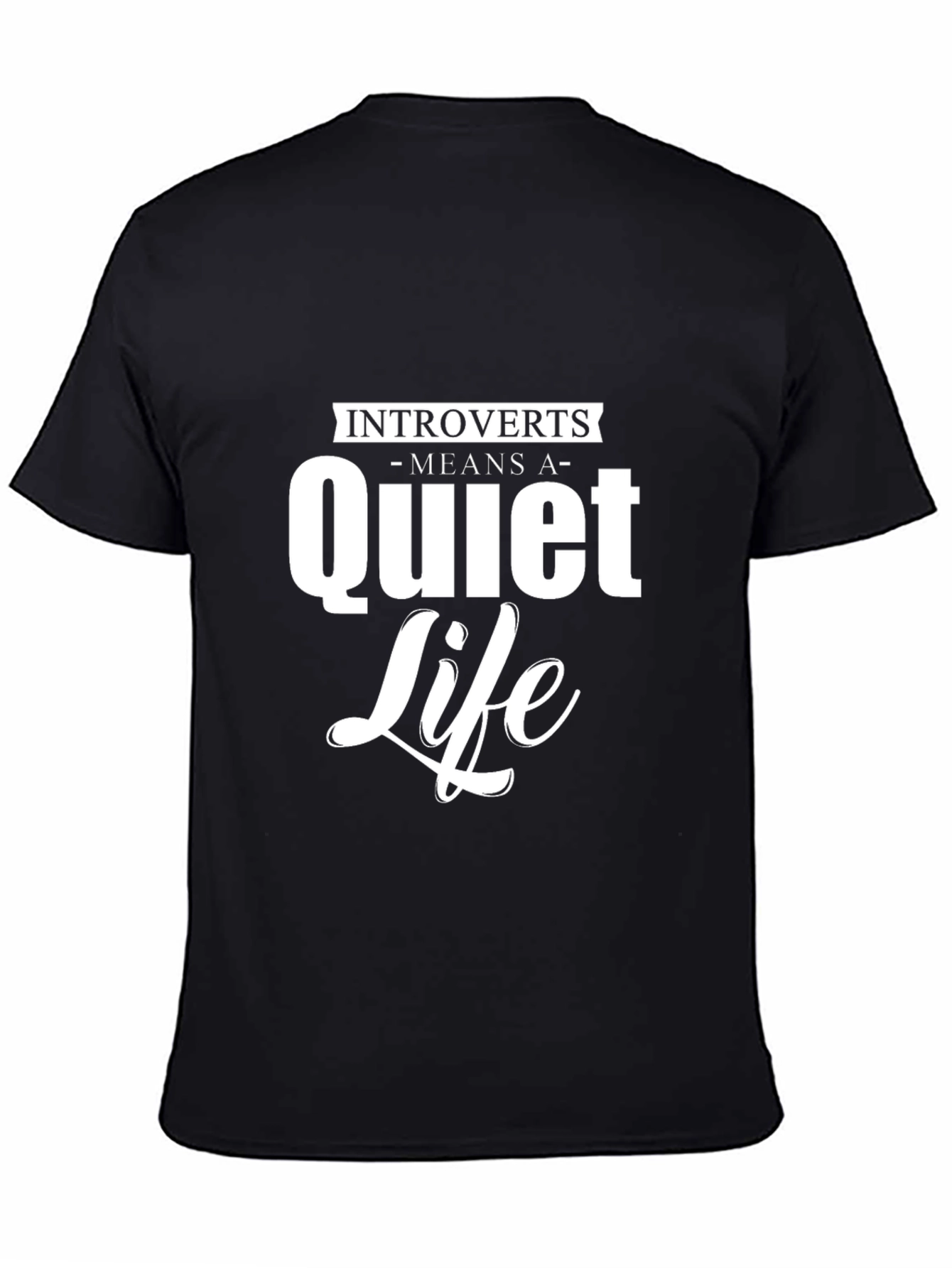 Black Introverts Quiet Life Graphic T-Shirt view 4