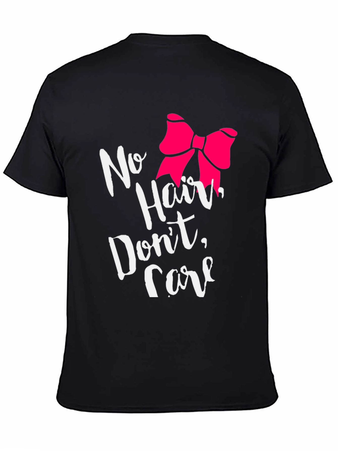 Black No Hair Don't Care T-Shirt view 4