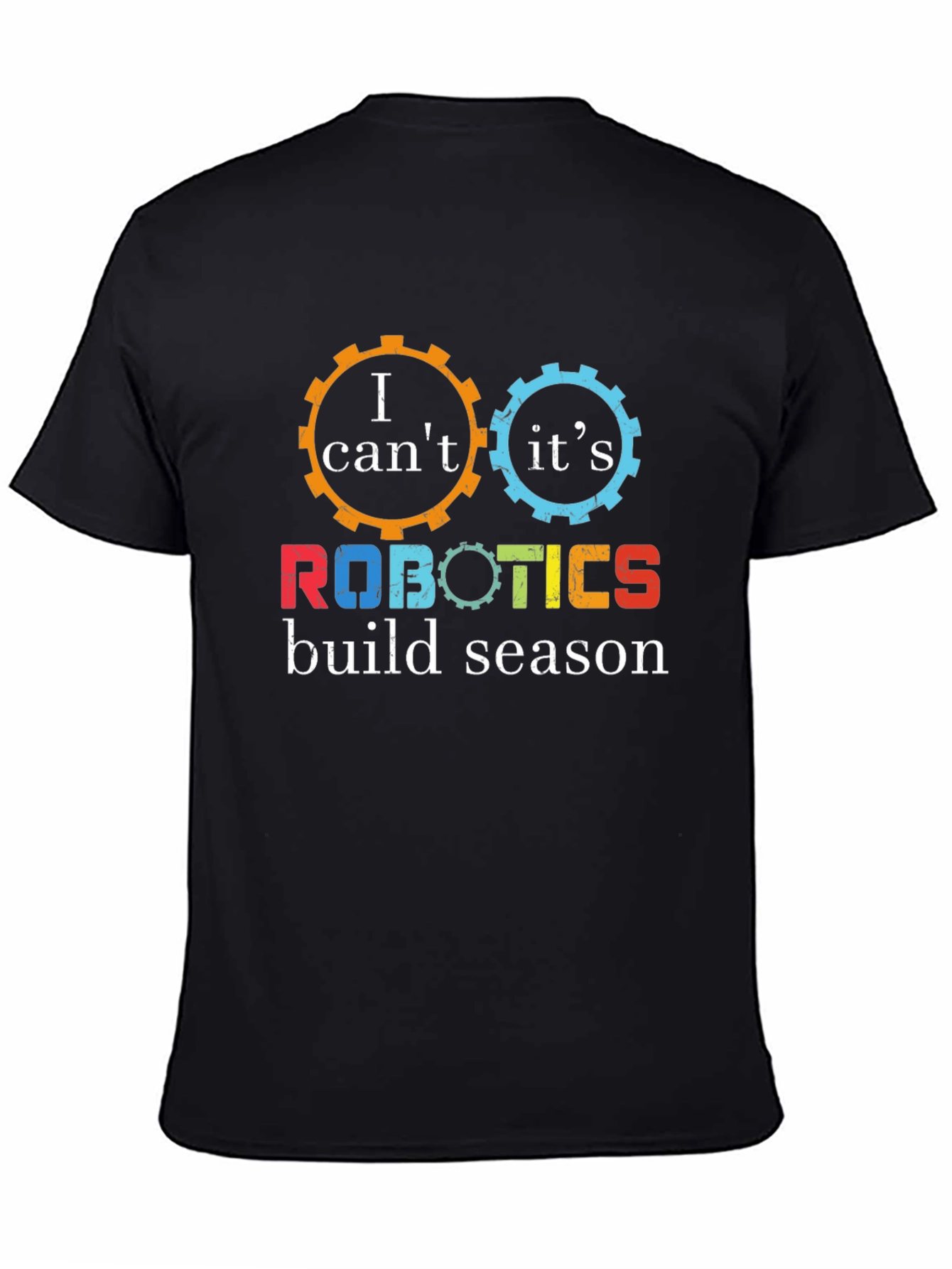 Black Robotics Build Season Gear T-Shirt view 4