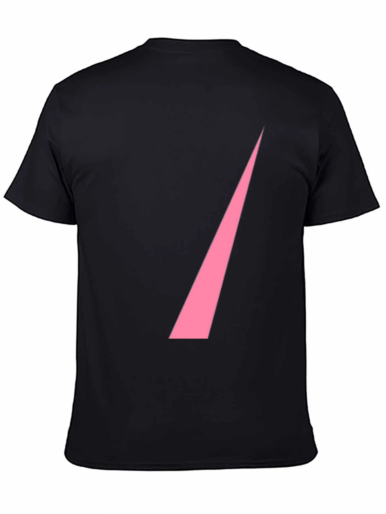 Black Modern Pink Slash Graphic Black T-Shirt view 4