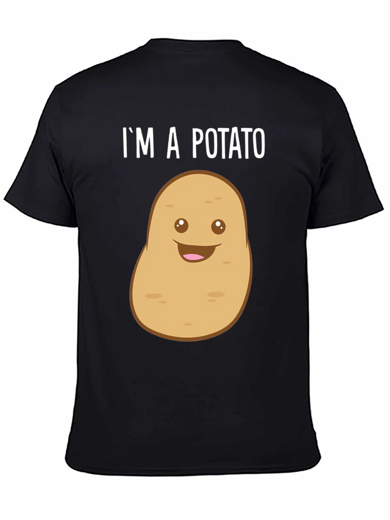 Black Funny Potato T-Shirt - "I'm A Potato" Graphic Tee view 4