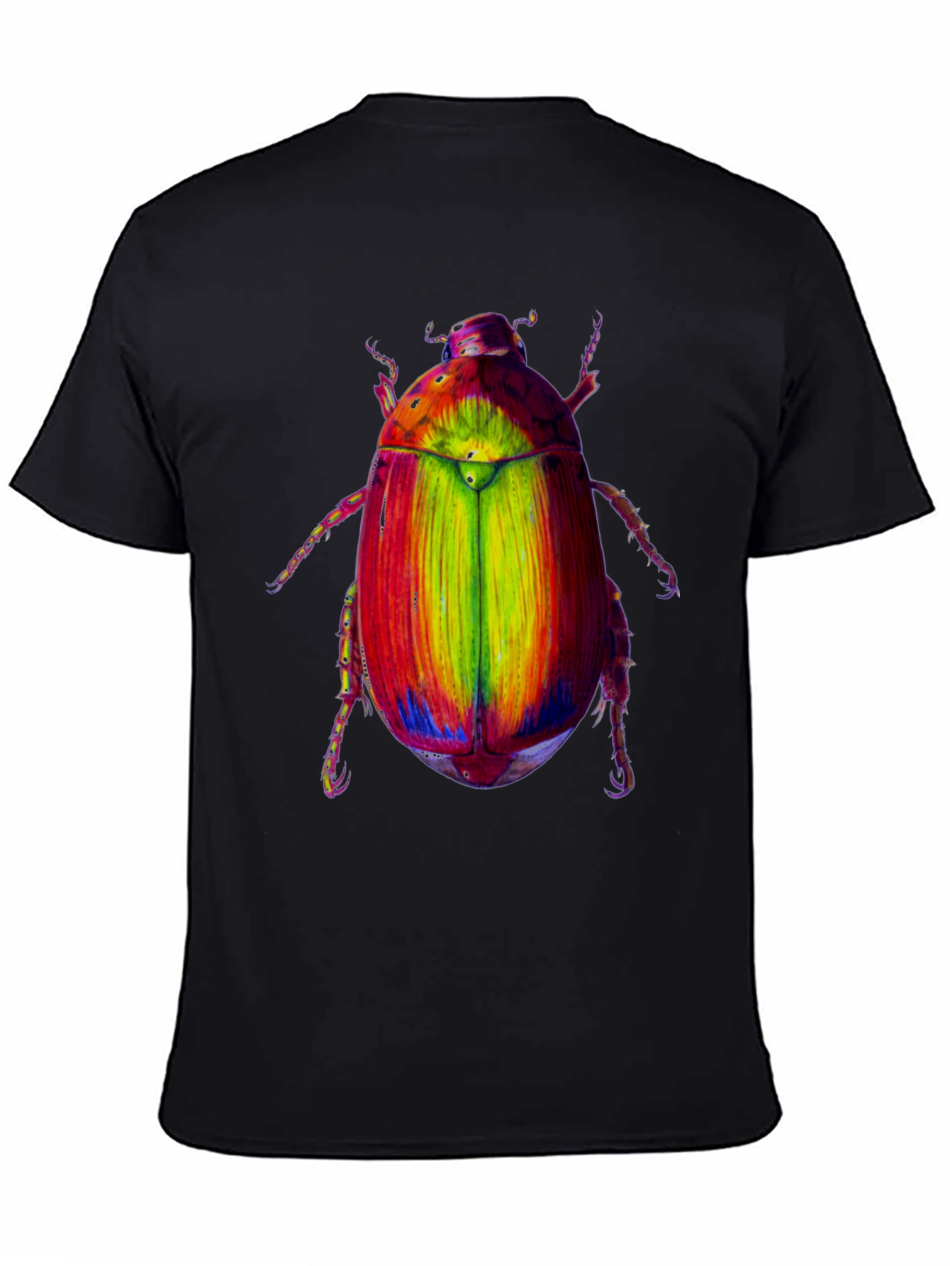 Black Rainbow Beetle Graphic T-Shirt view 4