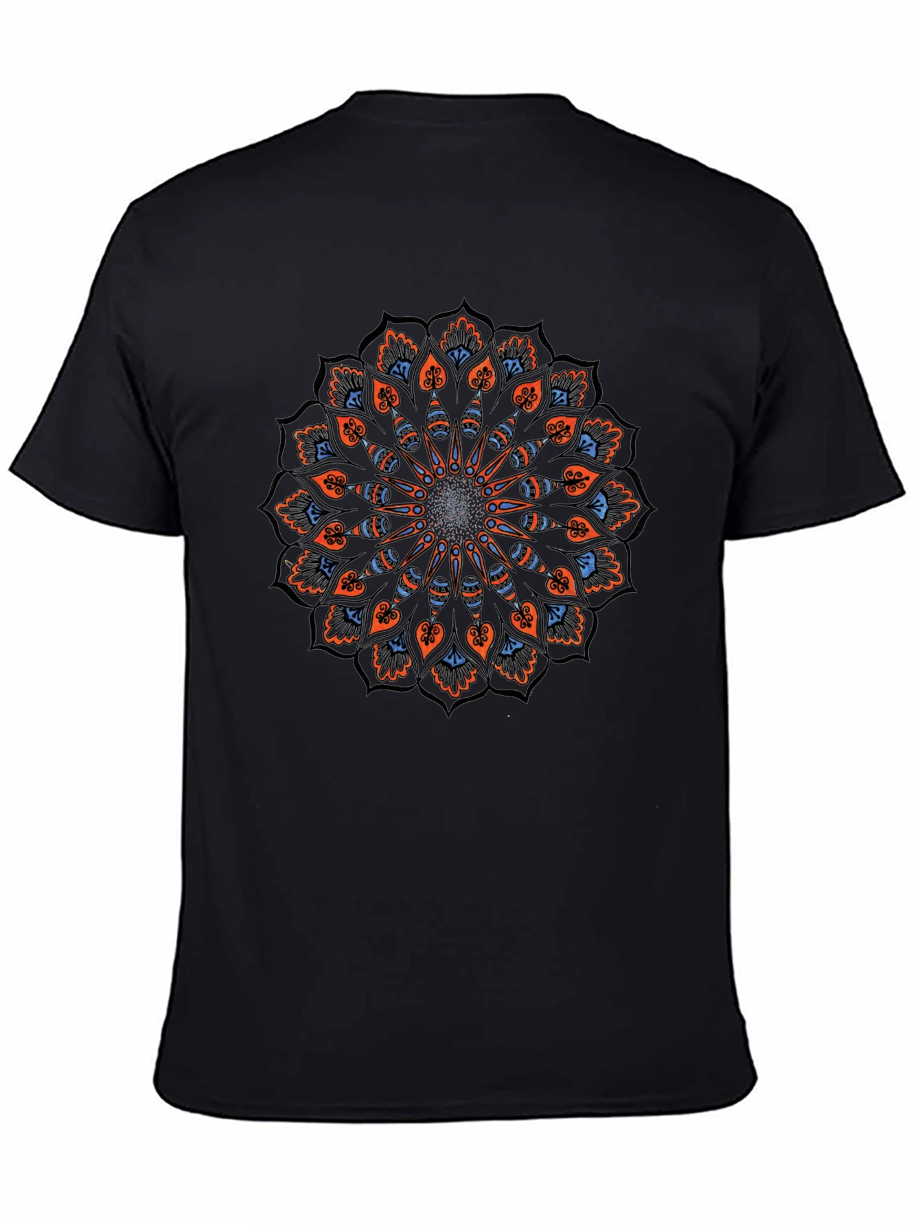 Black Mandala Graphic Tee - Black Cotton Blend view 4