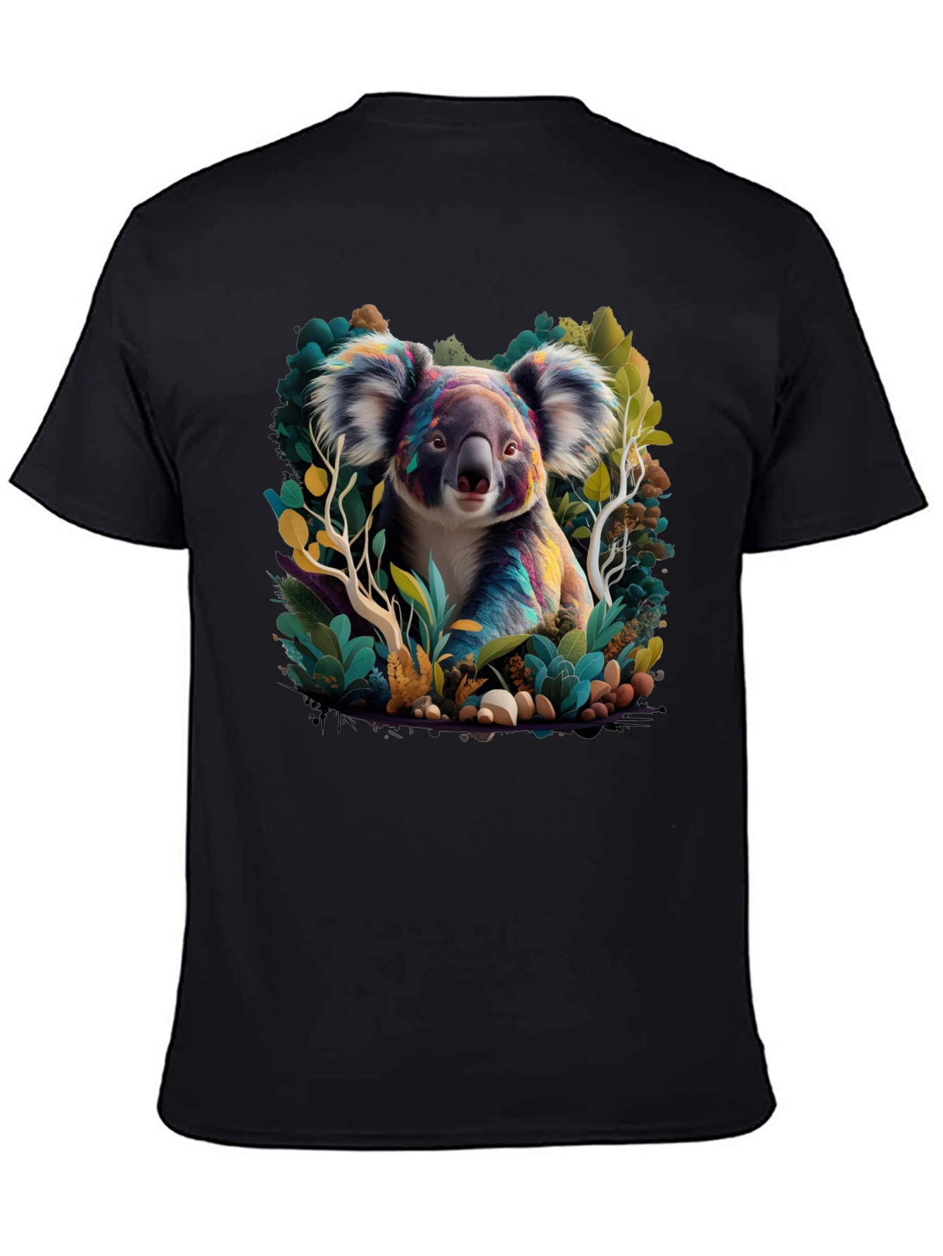 Black Koala Art Graphic Tee - Black view 4