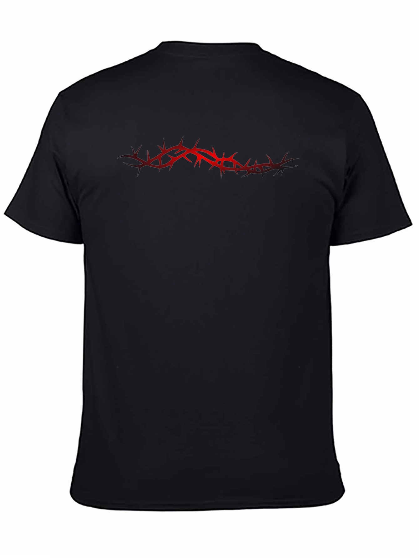 Black Edgy Crown of Thorns Graphic Tee - Black view 4